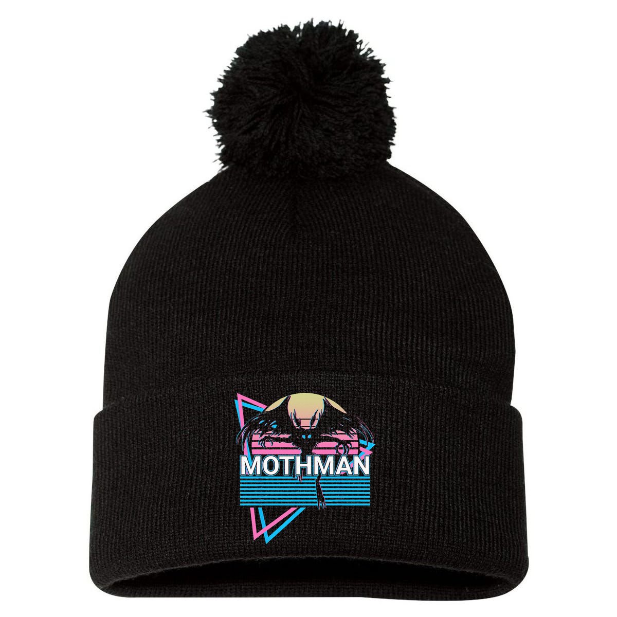 Mothman Cryptozoology Retro Cryptid Pom Pom 12in Knit Beanie