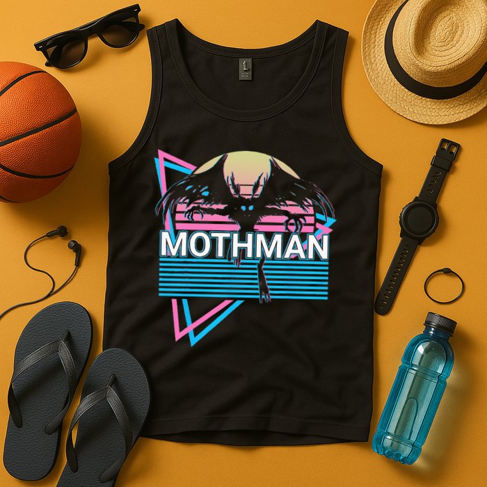 Mothman Cryptozoology Retro Cryptid Tank Top