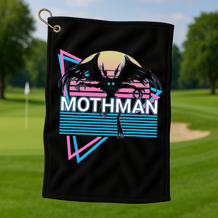 Mothman Cryptozoology Retro Cryptid Golf Towel