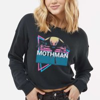 Mothman Cryptozoology Retro Cryptid Cropped Pullover Crew