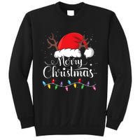 Merry Christmas Red Santa Hat Reindeer Xmas Family Sweatshirt