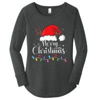 Merry Christmas Red Santa Hat Reindeer Xmas Family Women's Perfect Tri Tunic Long Sleeve Shirt