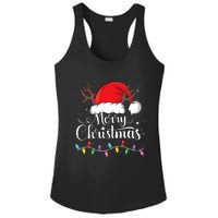 Merry Christmas Red Santa Hat Reindeer Xmas Family Ladies PosiCharge Competitor Racerback Tank