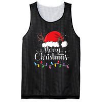 Merry Christmas Red Santa Hat Reindeer Xmas Family Mesh Reversible Basketball Jersey Tank