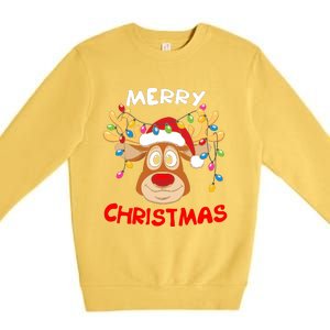 Merry Christmas Reindeer Xmas Family Premium Crewneck Sweatshirt