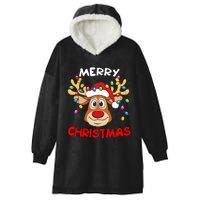 Merry Christmas Reindeer Xmas Family Hooded Wearable Blanket