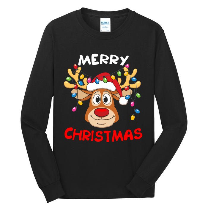 Merry Christmas Reindeer Xmas Family Tall Long Sleeve T-Shirt