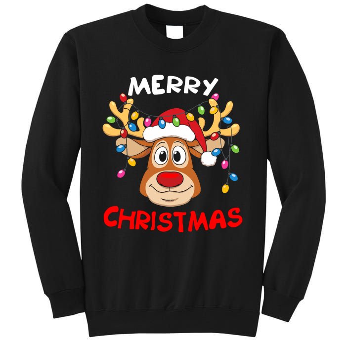 Merry Christmas Reindeer Xmas Family Tall Sweatshirt