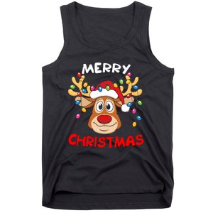 Merry Christmas Reindeer Xmas Family Tank Top