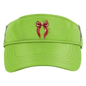 Merry Christmas Red Coquette Bow Merry And Bright Adult Drive Performance Visor