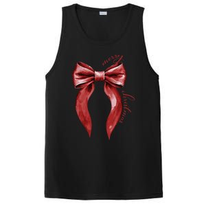 Merry Christmas Red Coquette Bow Merry And Bright PosiCharge Competitor Tank