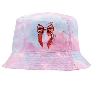 Merry Christmas Red Coquette Bow Merry And Bright Tie-Dyed Bucket Hat