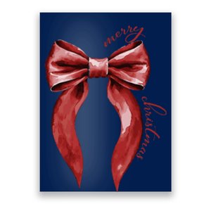 Merry Christmas Red Coquette Bow Merry And Bright Poster