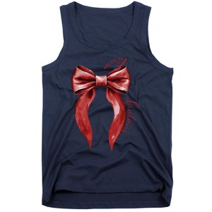 Merry Christmas Red Coquette Bow Merry And Bright Tank Top