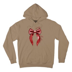 Merry Christmas Red Coquette Bow Merry And Bright Hoodie