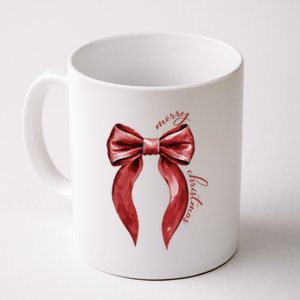 Merry Christmas Red Coquette Bow Merry And Bright Coffee Mug