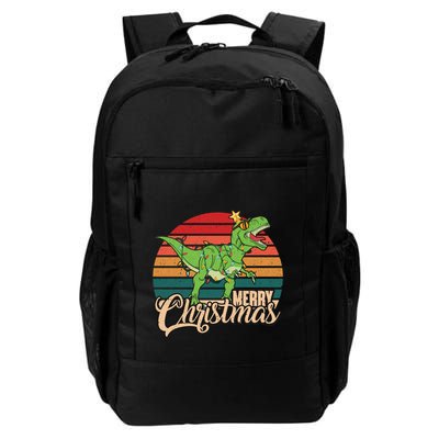 Merry Christmas Retro Vintage Trex Christmas Tree Rex Meaningful Gift Backpack