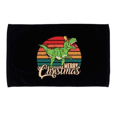 Merry Christmas Retro Vintage Trex Christmas Tree Rex Meaningful Gift Microfiber Hand Towel
