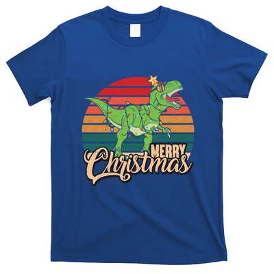 Merry Christmas Retro Vintage Trex Christmas Tree Rex Meaningful Gift T-Shirt