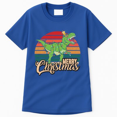 Merry Christmas Retro Vintage Trex Christmas Tree Rex Meaningful Gift Tall T-Shirt