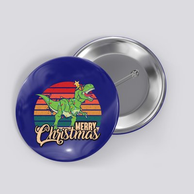 Merry Christmas Retro Vintage Trex Christmas Tree Rex Meaningful Gift Button