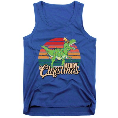 Merry Christmas Retro Vintage Trex Christmas Tree Rex Meaningful Gift Tank Top