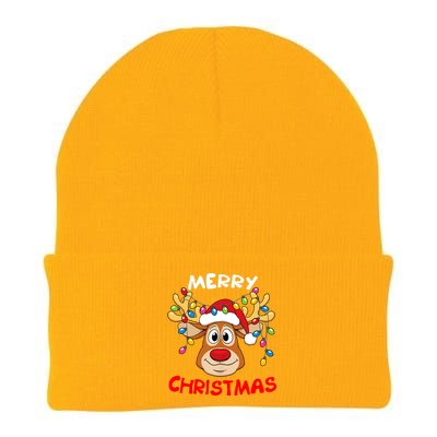 Merry Christmas Reindeer Xmas Family Knit Cap Winter Beanie