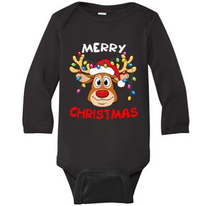 Merry Christmas Reindeer Xmas Family Baby Long Sleeve Bodysuit