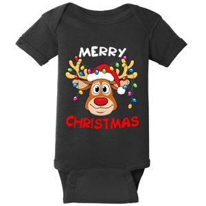 Merry Christmas Reindeer Xmas Family Baby Bodysuit