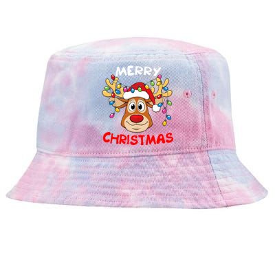 Merry Christmas Reindeer Xmas Family Tie-Dyed Bucket Hat