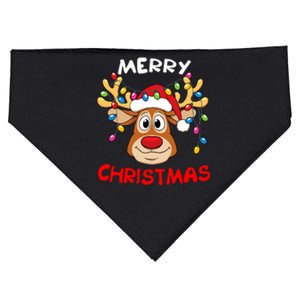 Merry Christmas Reindeer Xmas Family USA-Made Doggie Bandana