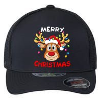 Merry Christmas Reindeer Xmas Family Flexfit Unipanel Trucker Cap