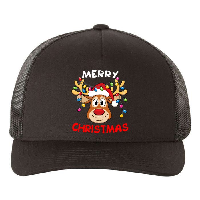 Merry Christmas Reindeer Xmas Family Yupoong Adult 5-Panel Trucker Hat