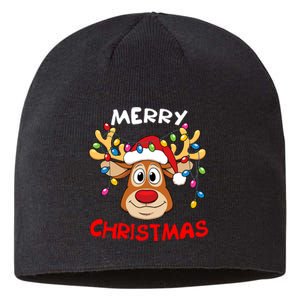 Merry Christmas Reindeer Xmas Family Sustainable Beanie