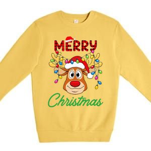 Merry Christmas Reindeer  Family Matching Reindeer  Premium Crewneck Sweatshirt