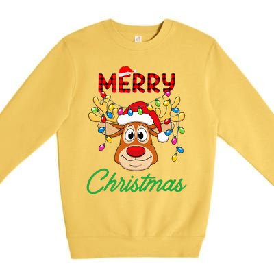 Merry Christmas Reindeer  Family Matching Reindeer  Premium Crewneck Sweatshirt