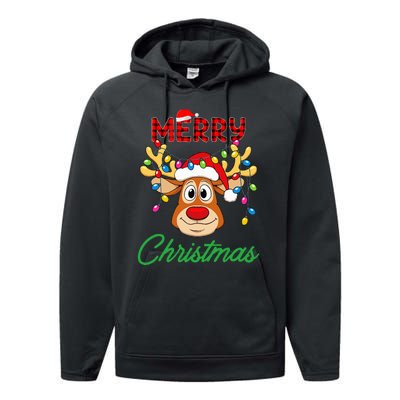 Merry Christmas Reindeer  Family Matching Reindeer  Performance Fleece Hoodie