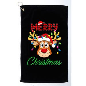 Merry Christmas Reindeer  Family Matching Reindeer  Platinum Collection Golf Towel