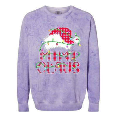 Mimi Claus Shirt Christmas Lights Pajama Family Matching Colorblast Crewneck Sweatshirt