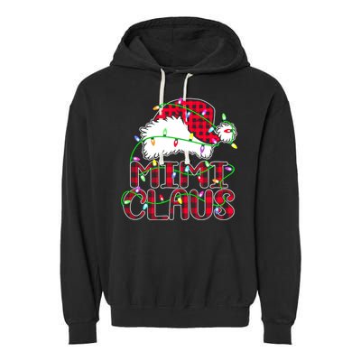 Mimi Claus Shirt Christmas Lights Pajama Family Matching Garment-Dyed Fleece Hoodie