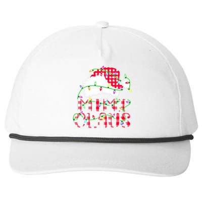 Mimi Claus Shirt Christmas Lights Pajama Family Matching Snapback Five-Panel Rope Hat