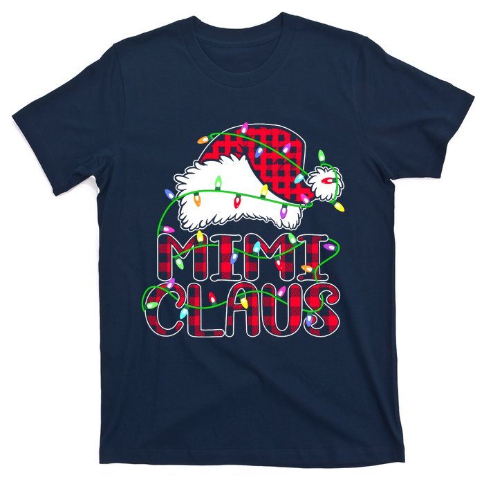 Mimi Claus Shirt Christmas Lights Pajama Family Matching T-Shirt