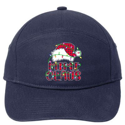 Mimi Claus Shirt Christmas Lights Pajama Family Matching 7-Panel Snapback Hat