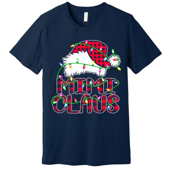 Mimi Claus Shirt Christmas Lights Pajama Family Matching Premium T-Shirt