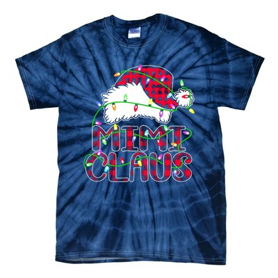 Mimi Claus Shirt Christmas Lights Pajama Family Matching Tie-Dye T-Shirt