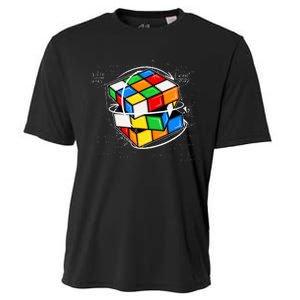 Math Cuber Speed Cubing Puzzle Lover Cube Cooling Performance Crew T-Shirt