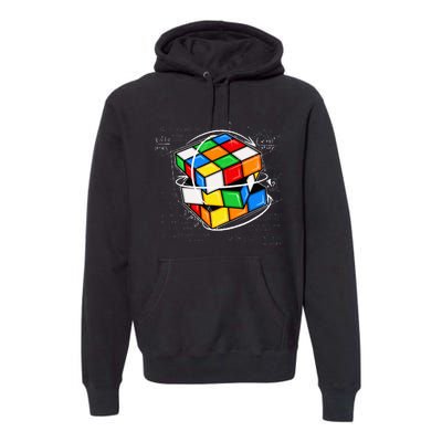 Math Cuber Speed Cubing Puzzle Lover Cube Premium Hoodie