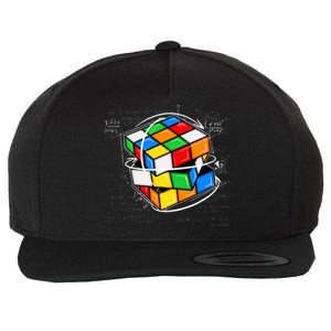 Math Cuber Speed Cubing Puzzle Lover Cube Wool Snapback Cap