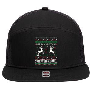 Merry Christmas Shitters Full Movie Ugly Christmas Christmas VacationChristmas V 7 Panel Mesh Trucker Snapback Hat