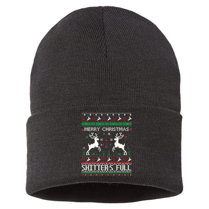 Merry Christmas Shitters Full Movie Ugly Christmas Christmas VacationChristmas V Sustainable Knit Beanie